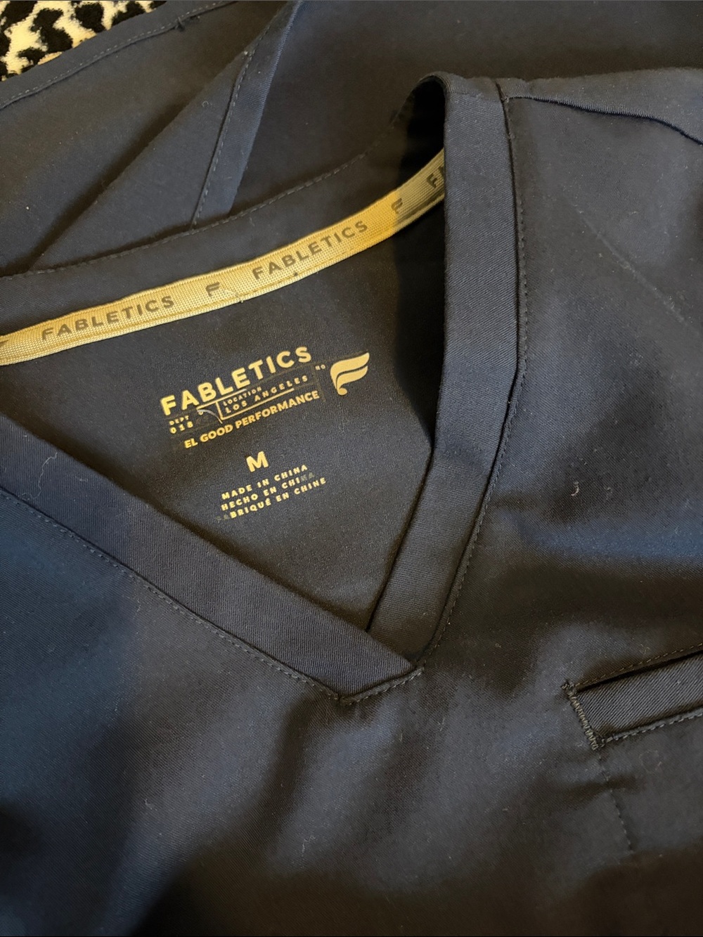 Fabletics Navy Drawstring Jogger Scrub Set - Picture 2 of 3